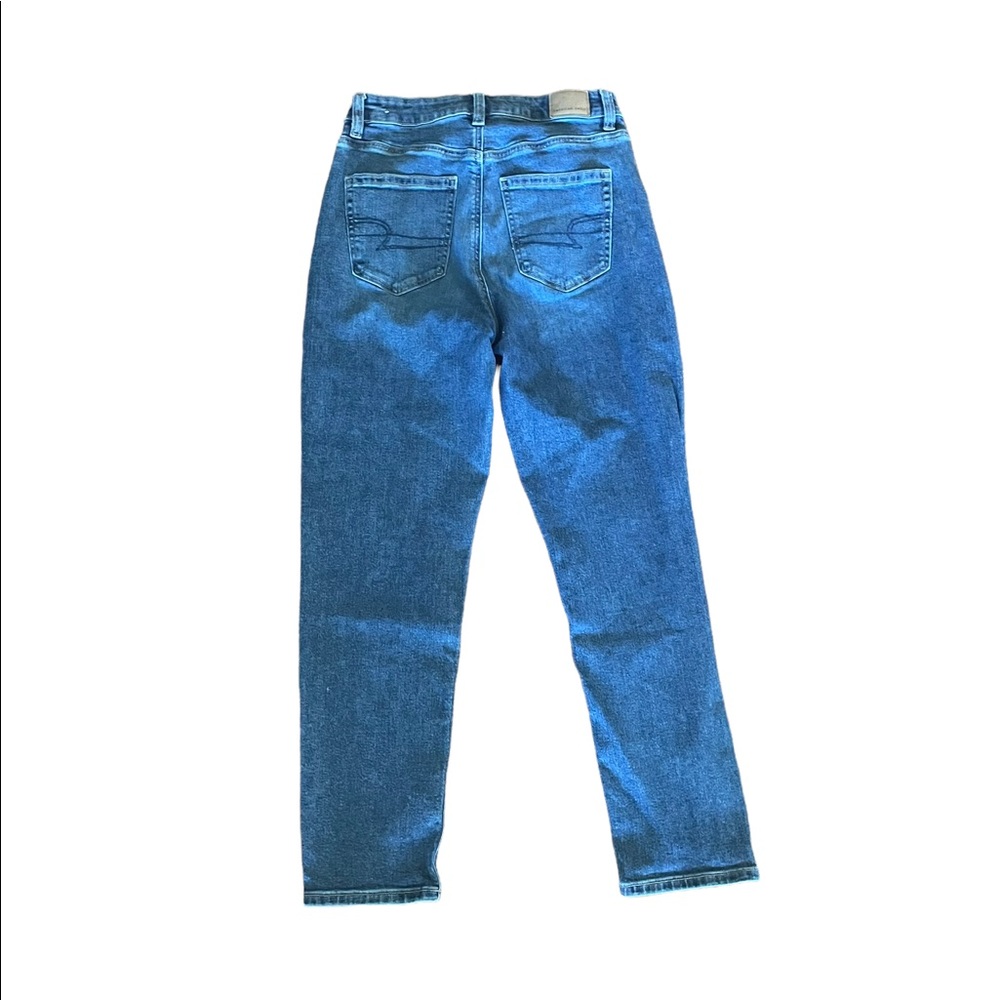 American Eagle light wash high waist mom denim blue jean size 6 - Picture 6 of 11